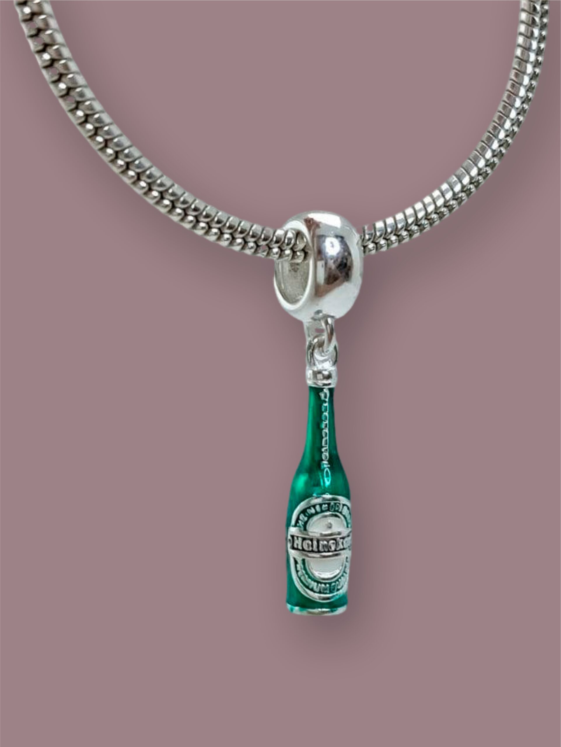Berloque Cerveja Heineken em Prata 925