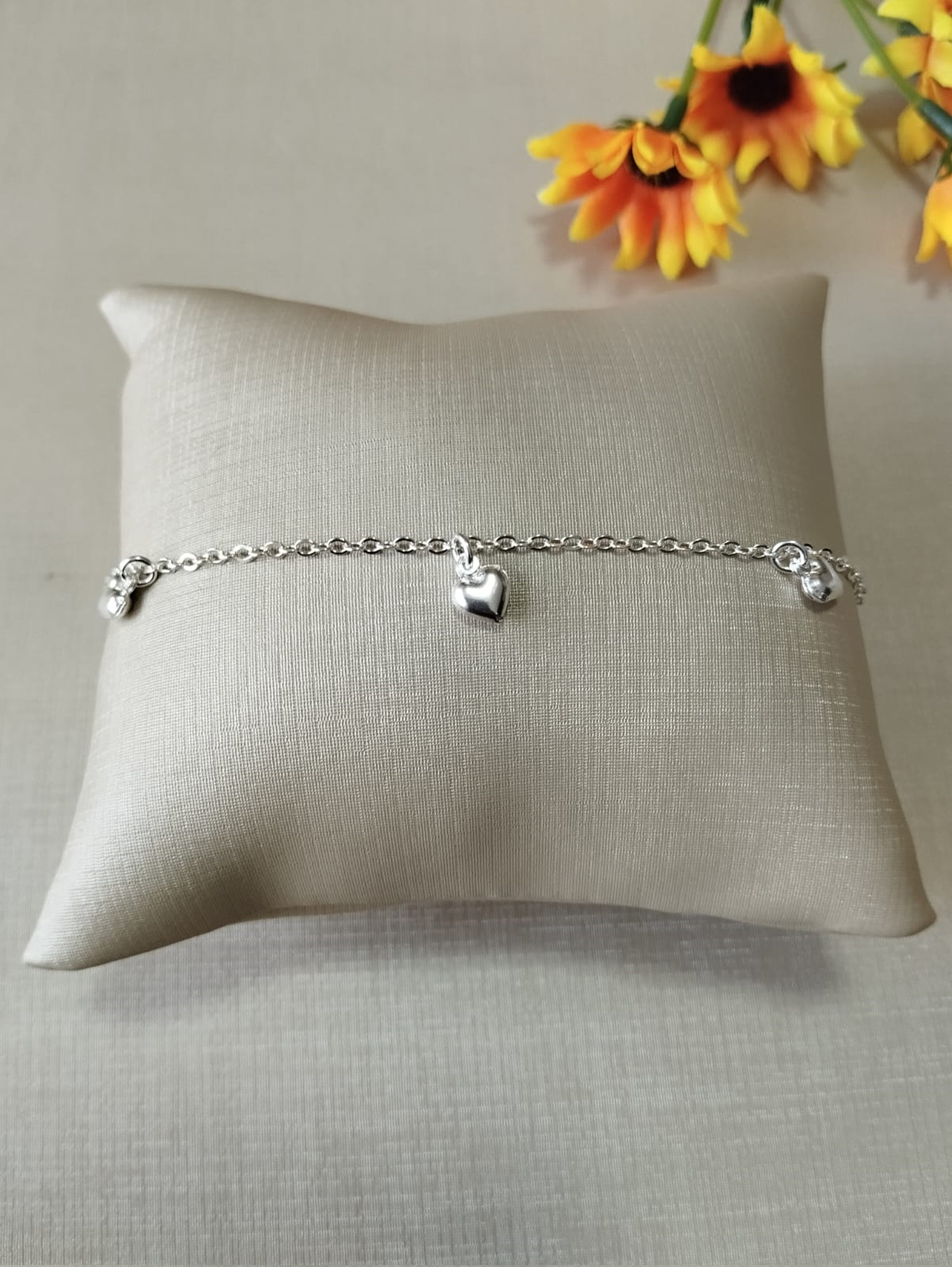 Pulseira Coração em Prata 925