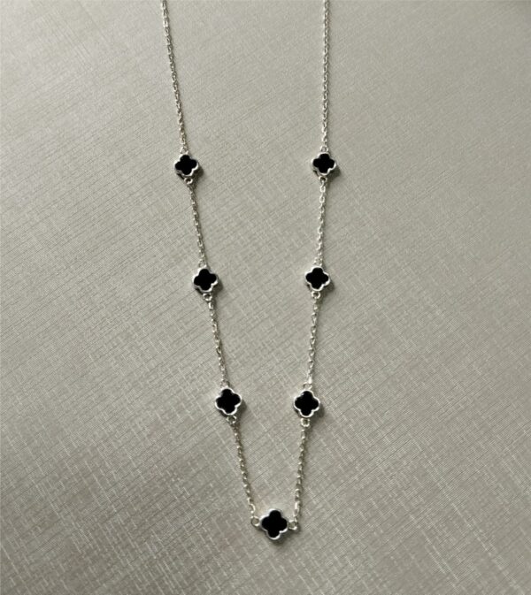 Colar Trevo Preto em Prata 925 - Image 2