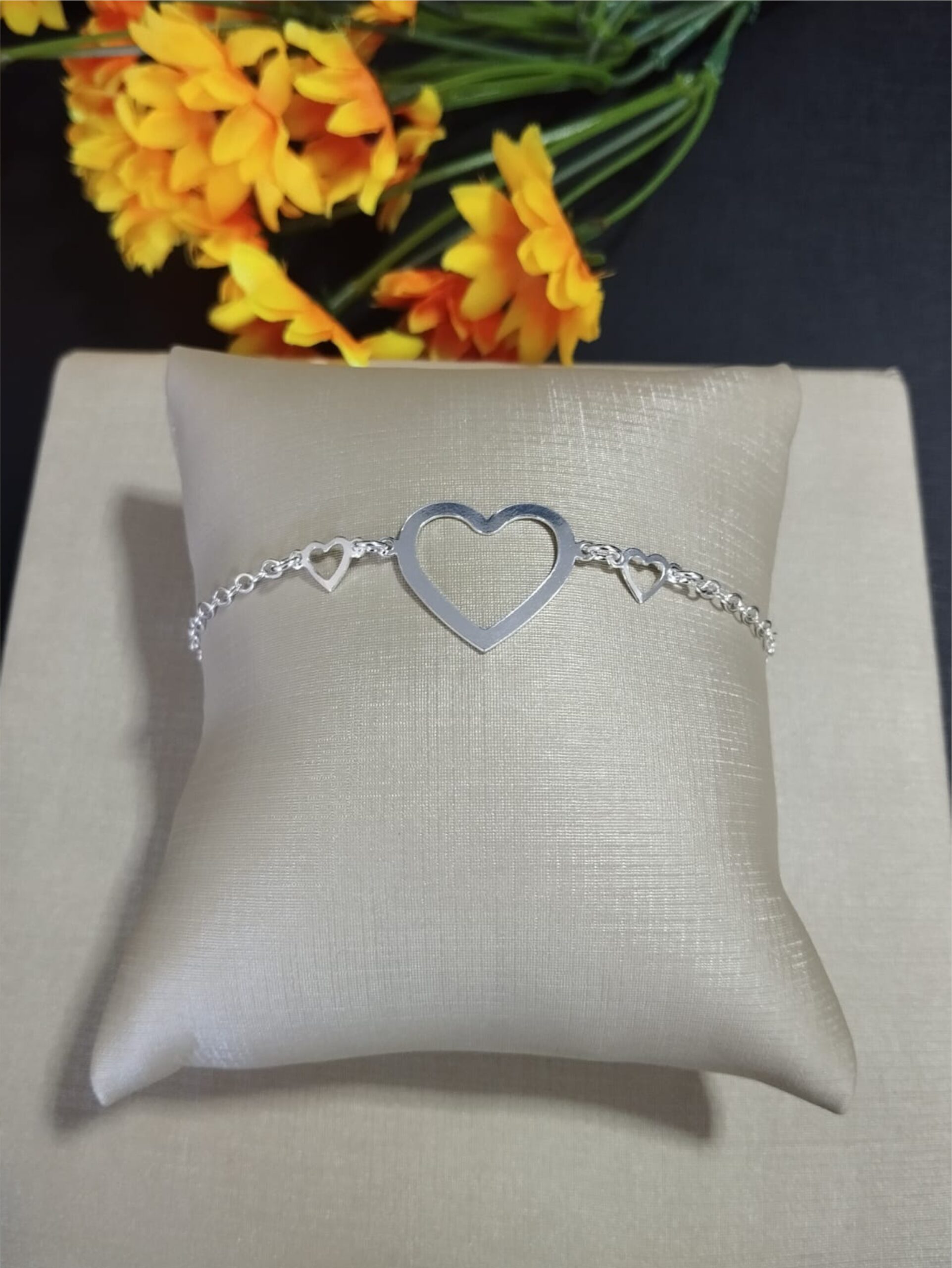 Pulseira Coração em Prata 925