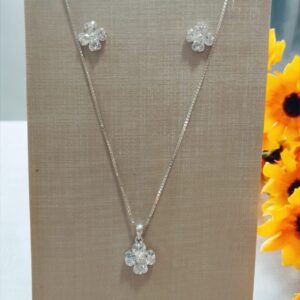 Conjunto Zircônia em Prata 925