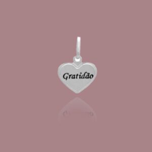 Berloque Gratidão em Prata 925