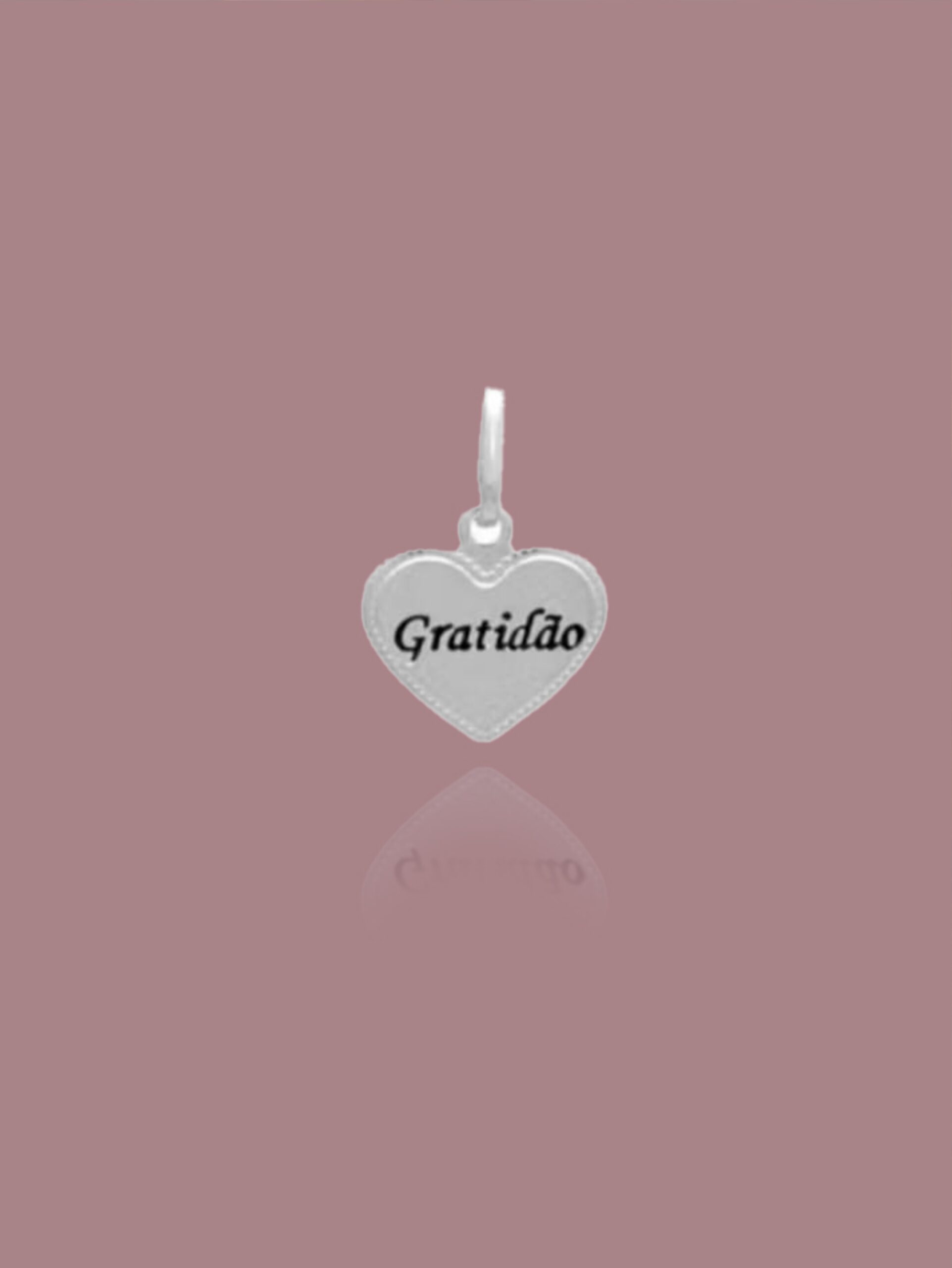 Berloque Gratidão em Prata 925