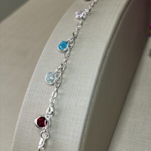 Pulseira Zircônia Colorida em Prata 925