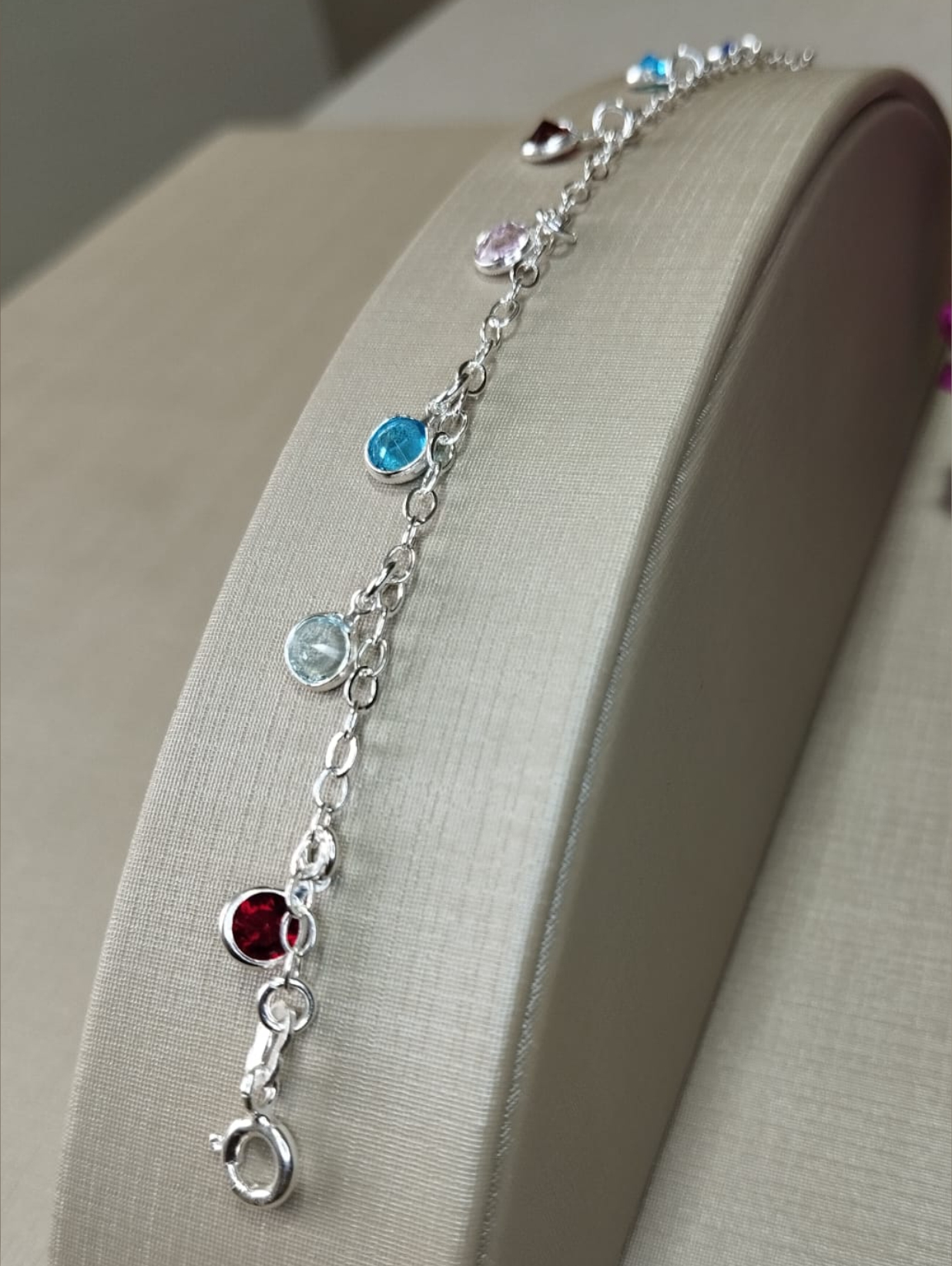 Pulseira Zircônia Colorida em Prata 925