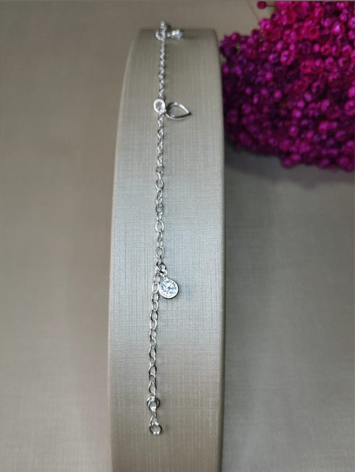 Pulseira Coração e Zircônia em Prata 925