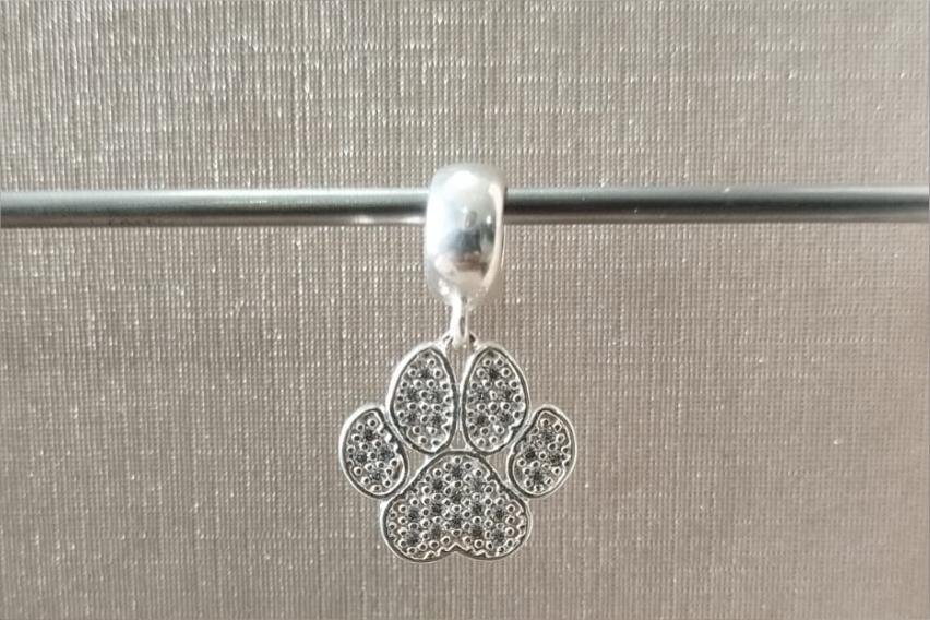 Berloque Patinha Cravejada em Prata 925 - Imagem 3